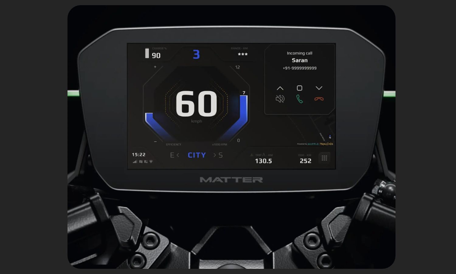 Matter electric motorcycle tft
