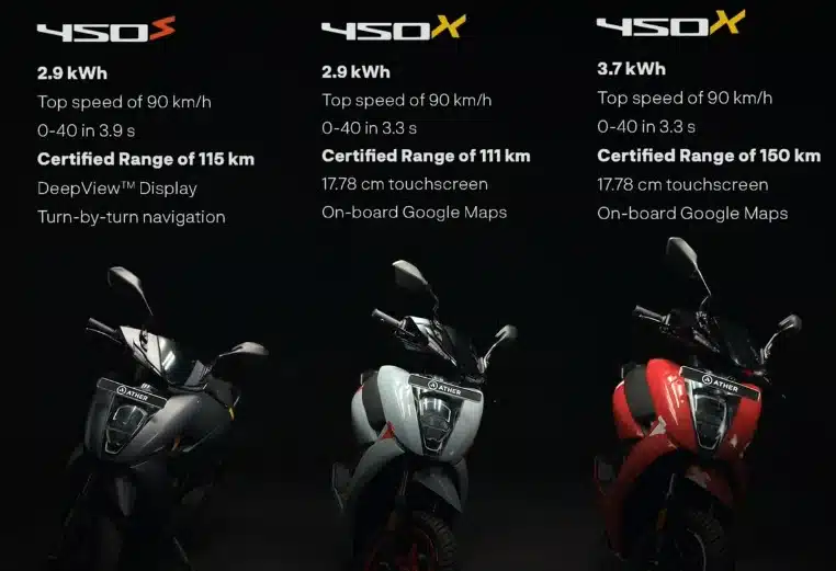 Ather 450S vs 450x 