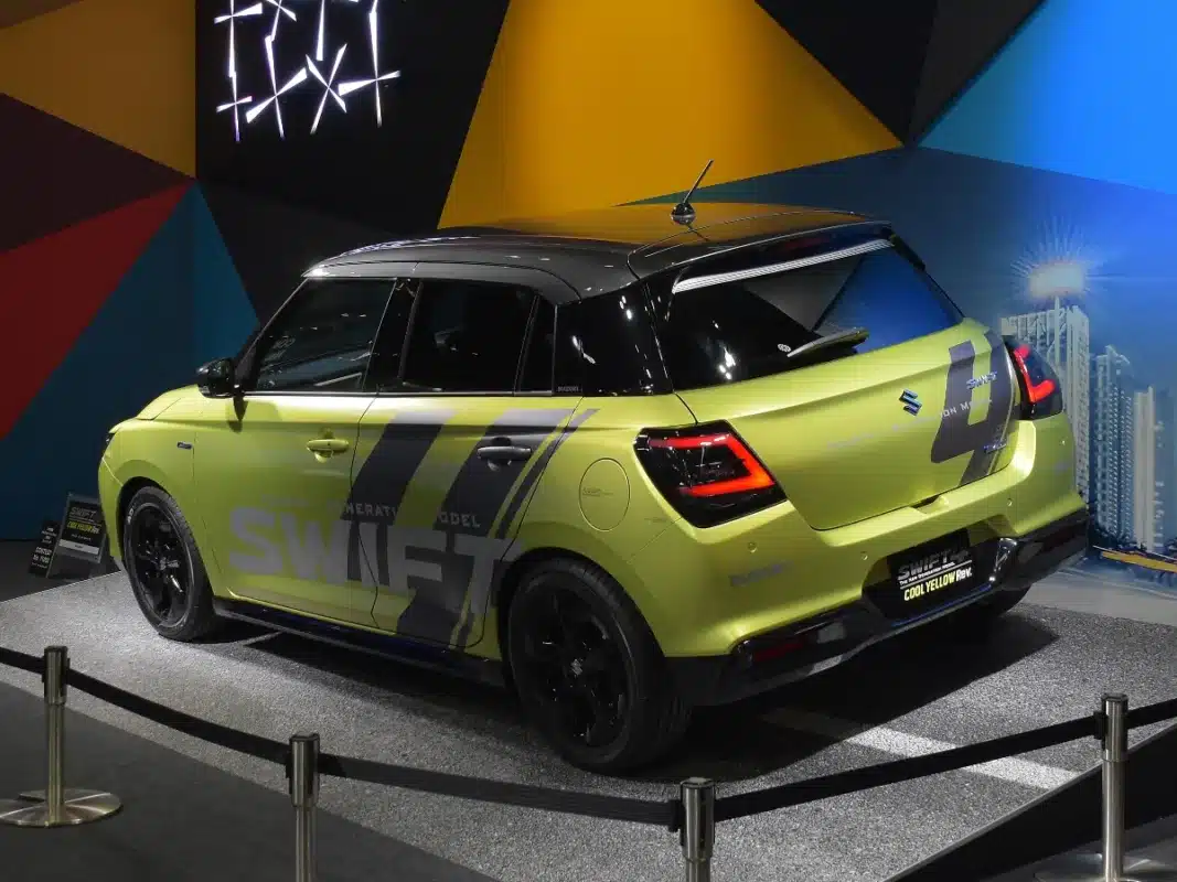 suzuki swift cool yellow rev rear