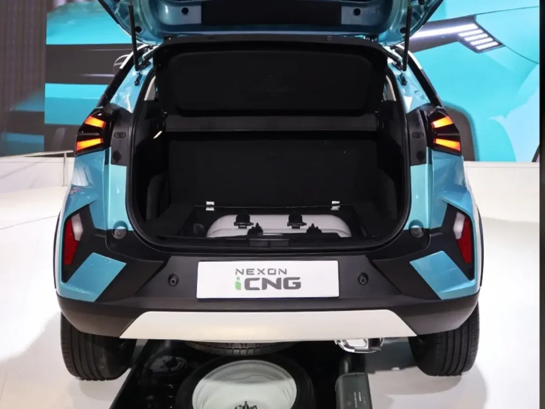 Tata Nexon CNG boot twin cylinder view