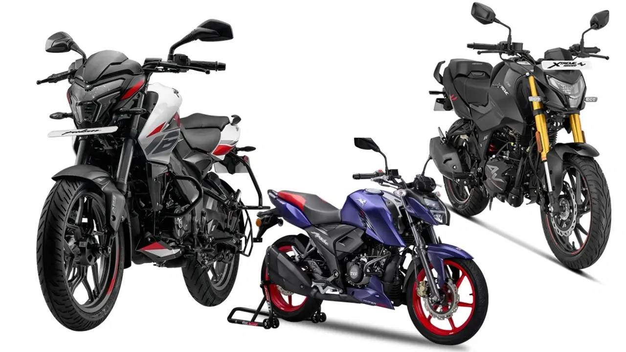 2024 Bajaj Pulsar NS160 vs TVS Apache RTR 160 4V vs Hero Xtreme 160R 4V