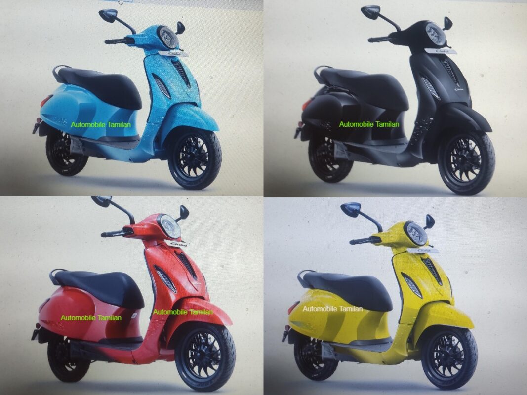 bajaj chetak blue e scooter