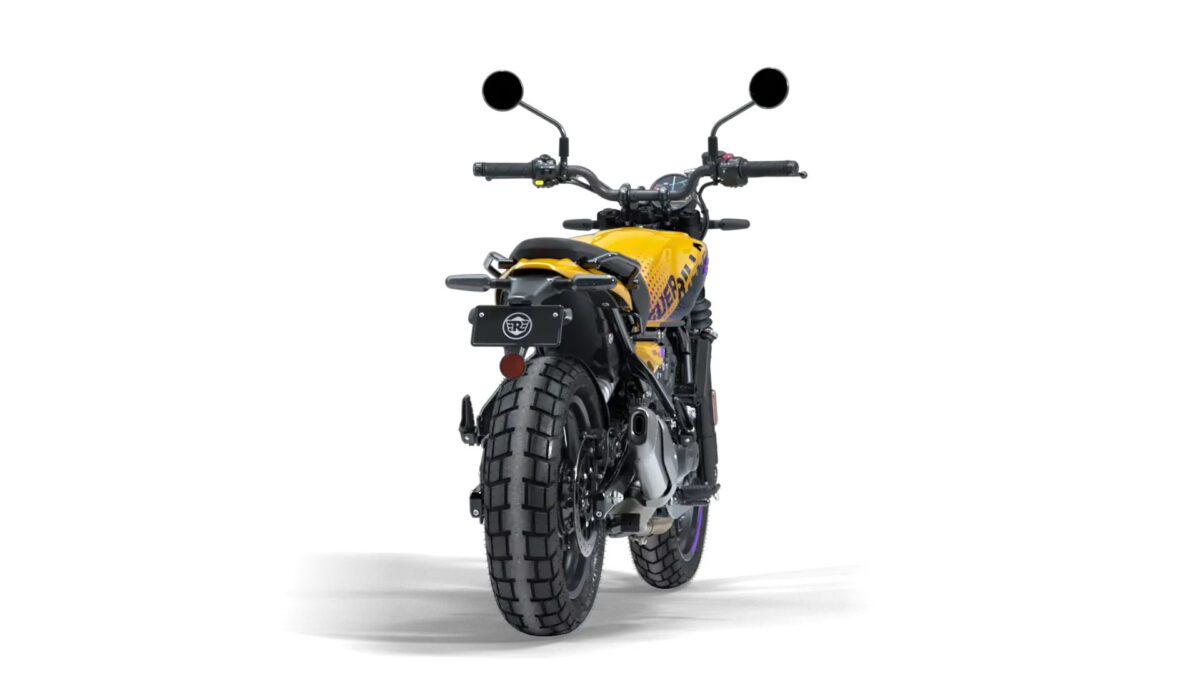 royal enfield guerrilla 450 yellow ribbon rear