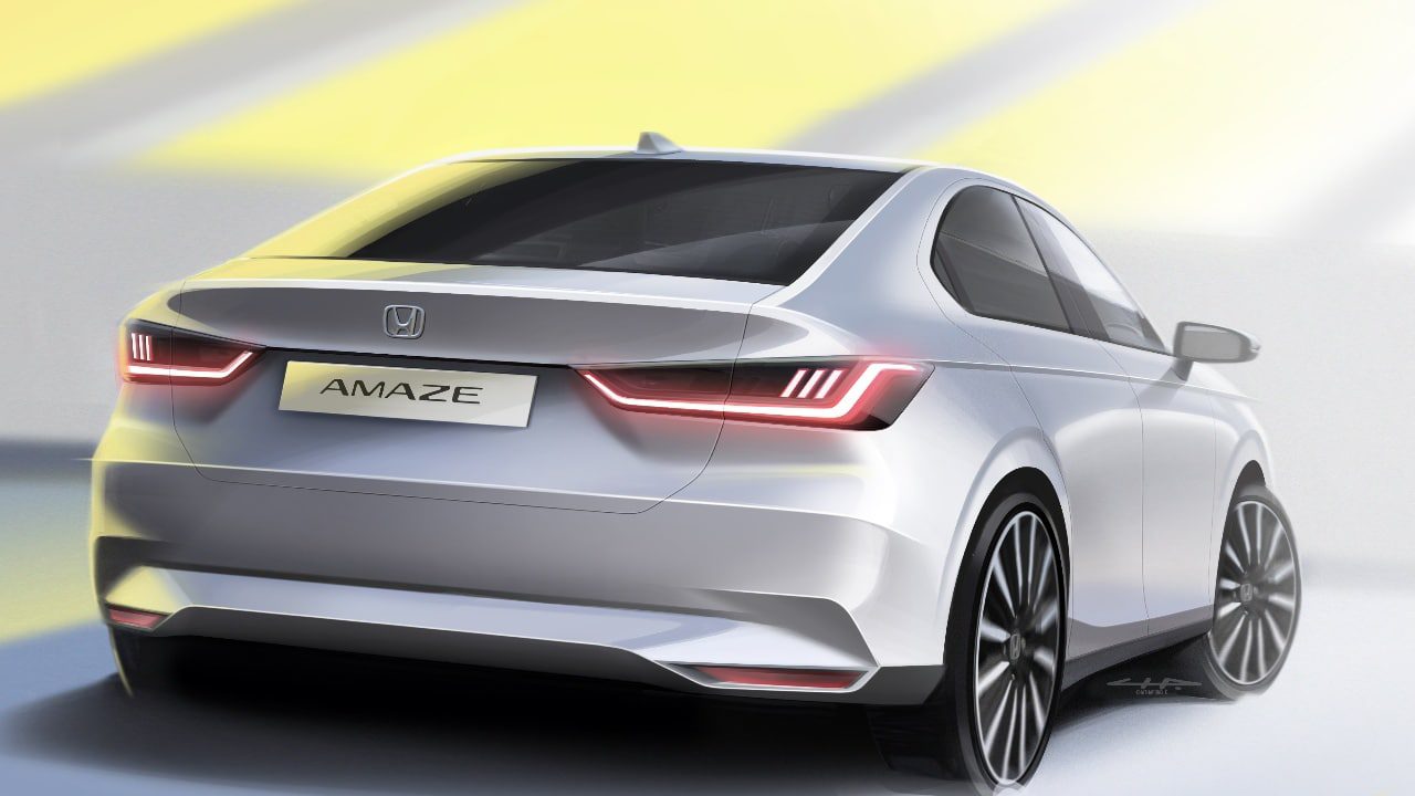 2025 Honda amaze design sketch rear