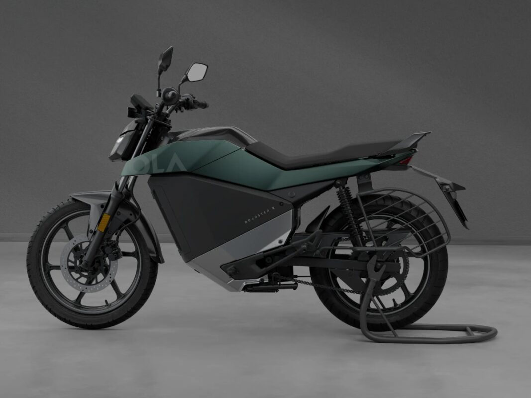 ola roadster x plus electric bike green