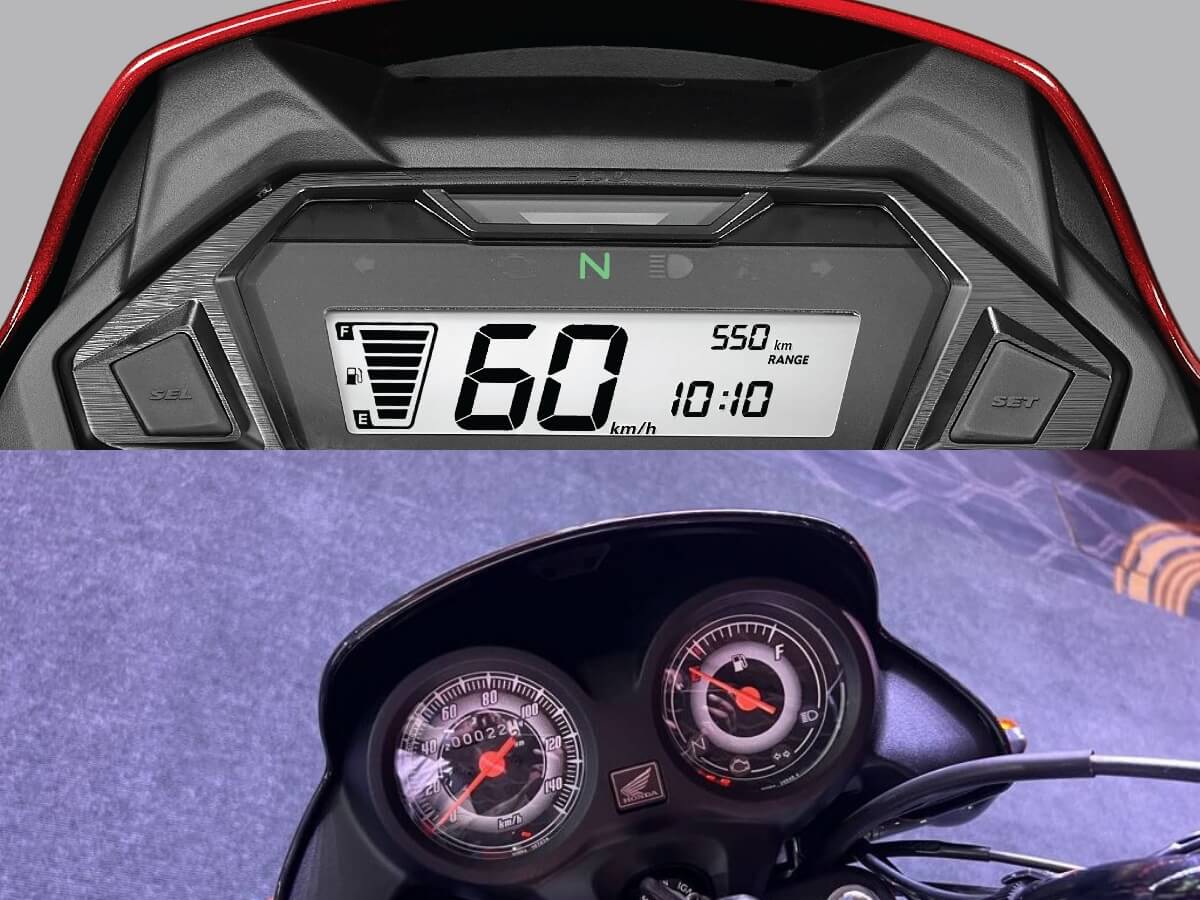 honda shine 100 dx vs shine 100 cluster