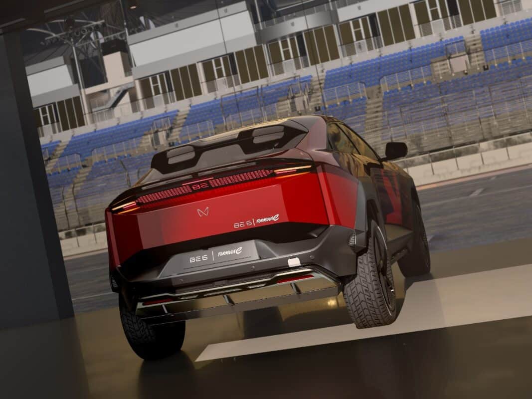 mahindra be 6 formula e rear view