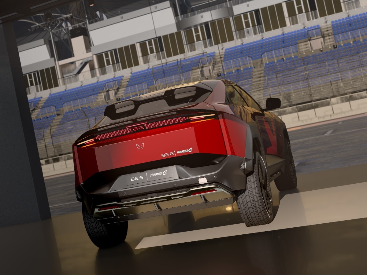 mahindra be 6 formula e rear view